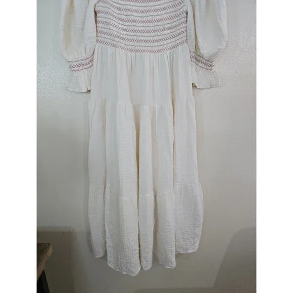 Nothing Fits But Yumi Dress Womens Size Medium Cream Puff Sleeve Mommy & Me - Picture 10 of 15